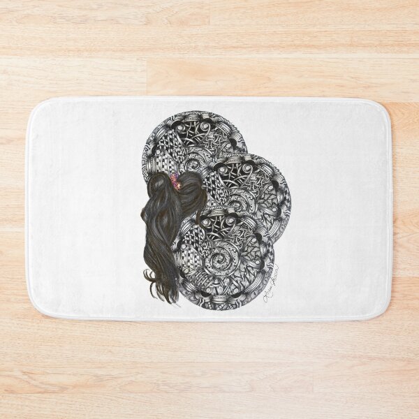 Item preview, Ponytail Girl with Ornate Zentangle Mandalas designed and sold by LorieFossaArt.