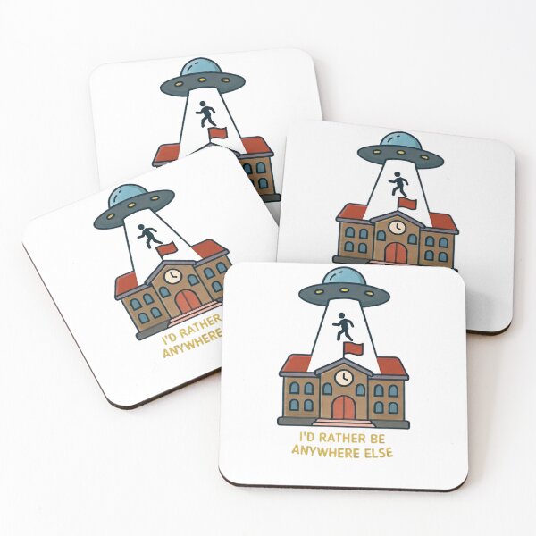 Item preview, I'd Rather Be Anywhere Else Funny Alien Abduction School UFO Art designed and sold by MyTeePlace.