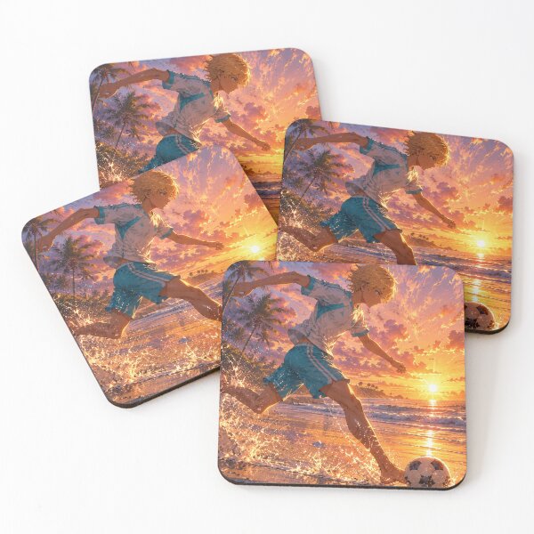 Item preview, Anime Soccer – Soccer on the Beach at Sunset designed and sold by ZYVARENNE.