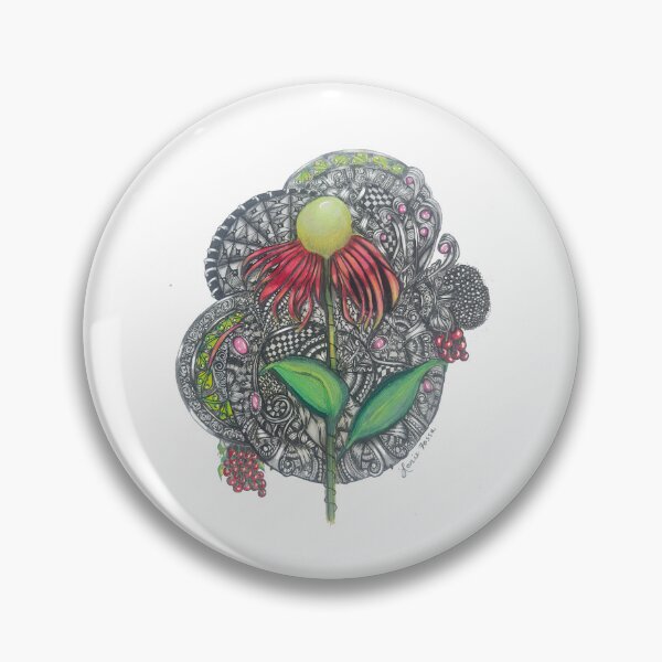 Item preview, Zentangle Inspired Botanical with Intricate Patterns designed and sold by LorieFossaArt.