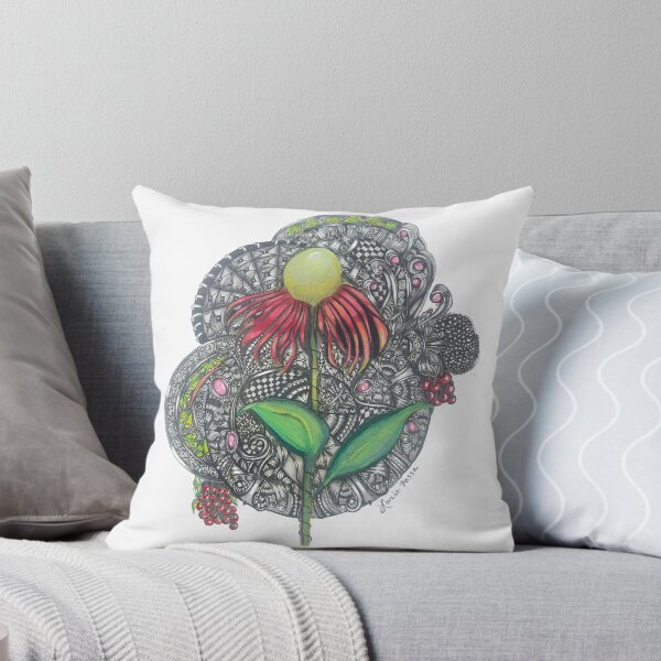 Item preview, Zentangle Inspired Botanical with Intricate Patterns designed and sold by LorieFossaArt.