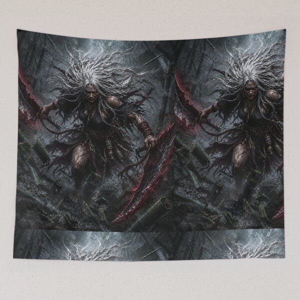 Item preview, Yama Uba Mountain Witch Berserker Art designed and sold by MouradStudio.