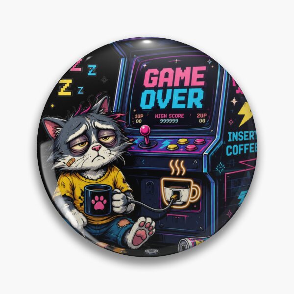 Item preview, Insert Coffee To Continue Funny Gamer Cat Retro Tech Humor designed and sold by KerOo1.
