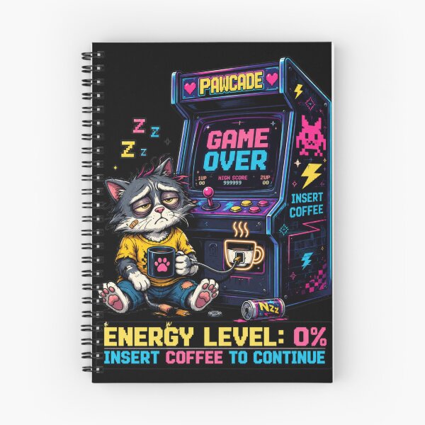 Item preview, Insert Coffee To Continue Funny Gamer Cat Retro Tech Humor designed and sold by KerOo1.