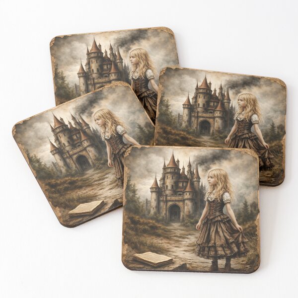 Item preview, Vintage Fantasy Girl by Enchanted Castle – Gothic Storybook Art Print designed and sold by Kaleidoscope Print.