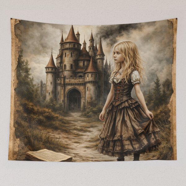 Item preview, Vintage Fantasy Girl by Enchanted Castle – Gothic Storybook Art Print designed and sold by Kaleidoscope Print.