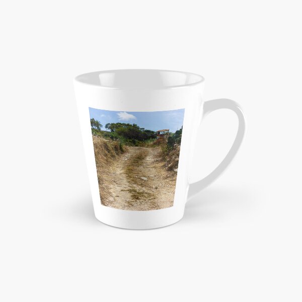 Item preview, Rural Dirt Road Leading Through Dry Field Toward Abandoned Tractor And Mediterranean Shrubland designed and sold by Nmallia.