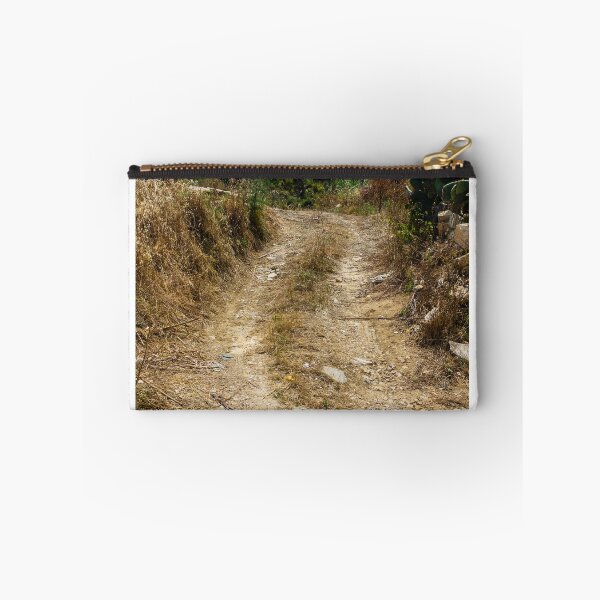 Item preview, Rural Dirt Road Leading Through Dry Field Toward Abandoned Tractor And Mediterranean Shrubland designed and sold by Nmallia.