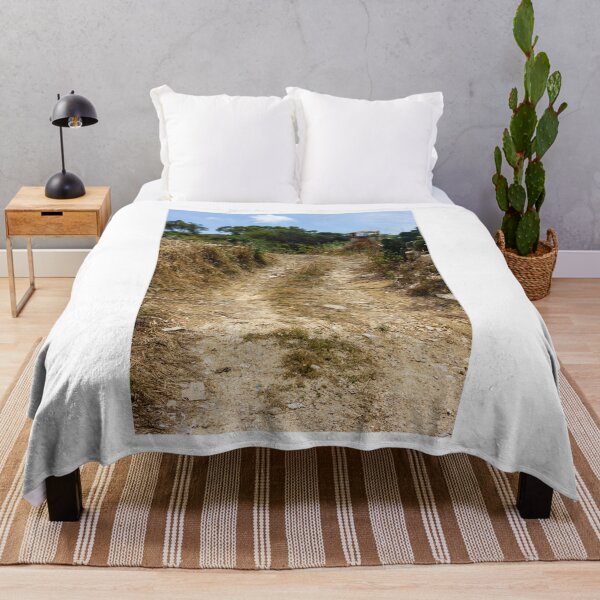 Item preview, Rural Dirt Road Leading Through Dry Field Toward Abandoned Tractor And Mediterranean Shrubland designed and sold by Nmallia.