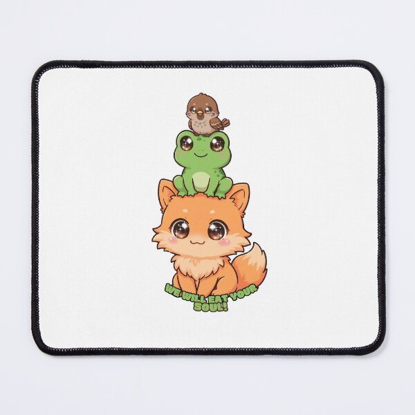 Item preview, We Will Eat Your Soul! Cute Evil Animal Stack - Kawaii Fox Frog Bird designed and sold by Neurospicy Trolls.