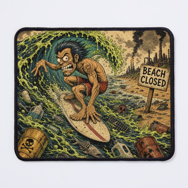 Item preview, Get Pitted Toxic Ocean Surfer – Beach Closed Surfing designed and sold by Sinister prints.