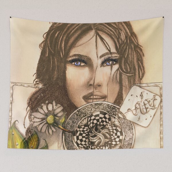 Item preview, Intricate Fantasy Zentangle Inspired Portrait designed and sold by LorieFossaArt.