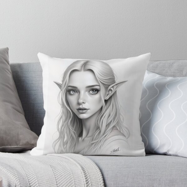 Item preview, Fantasy Elf Girl Portrait Sketch designed and sold by ShadeScapeArt.