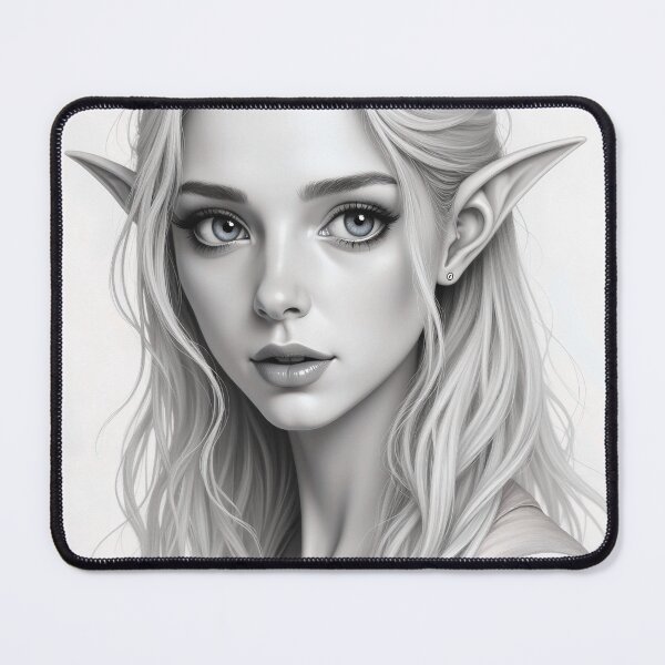Item preview, Fantasy Elf Girl Portrait Sketch designed and sold by ShadeScapeArt.