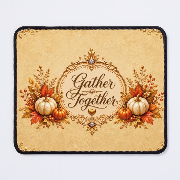 Item preview, Gather Together Thanksgiving Mug – Elegant Golden Fall Pumpkin Design designed and sold by HO•Designs.
