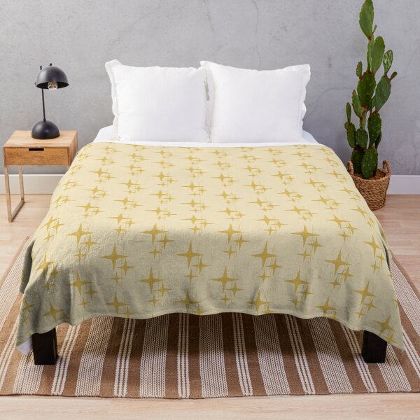 Item preview, Mid Century Modern Atomic Stars and Lines Mustard Yellow Pattern designed and sold by kierkegaard.