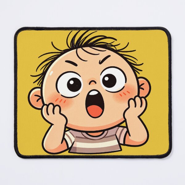 Item preview, Shocked Surprise Face Kawaii Boy - OMG Cute Reaction Sticker designed and sold by Outlet Raloel.