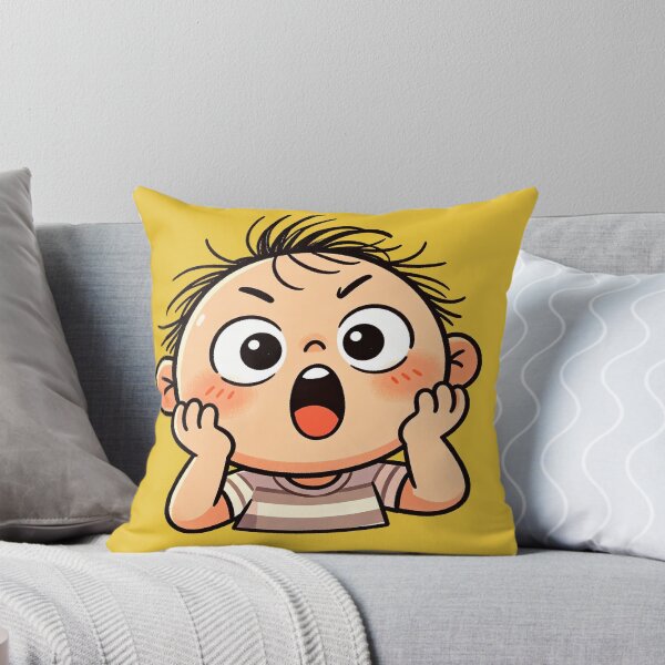 Item preview, Shocked Surprise Face Kawaii Boy - OMG Cute Reaction Sticker designed and sold by Outlet Raloel.