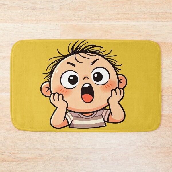 Item preview, Shocked Surprise Face Kawaii Boy - OMG Cute Reaction Sticker designed and sold by Raloel Art.