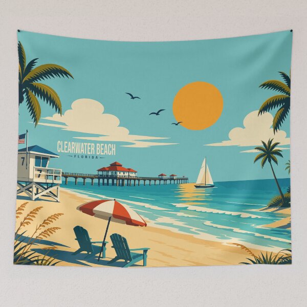 Item preview, The Clearwater Beach Travel Poster designed and sold by rogue-design.