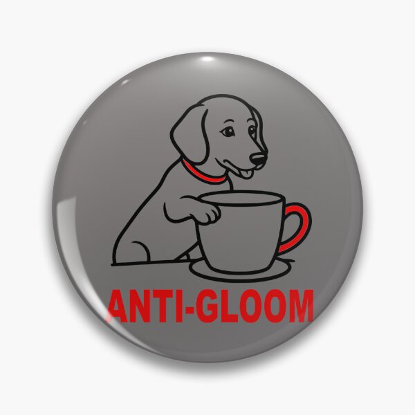 Item preview, Anti Gloom Cute Puppy Dog Coffee Cup Morning Motivation Art designed and sold by The Bold Line Studio.