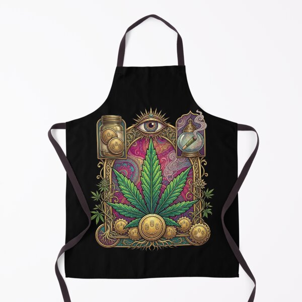 Item preview, Psychedelic Cannabis Temple - Art Nouveau Weed Leaf Design designed and sold by DrawHandArt.