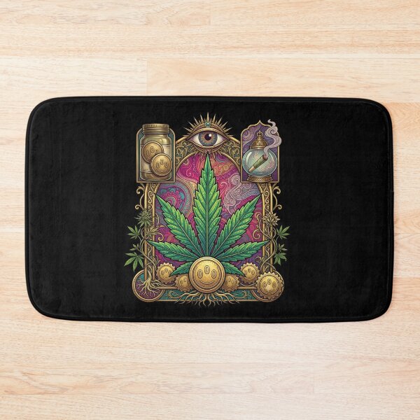 Item preview, Psychedelic Cannabis Temple - Art Nouveau Weed Leaf Design designed and sold by DrawHandArt.