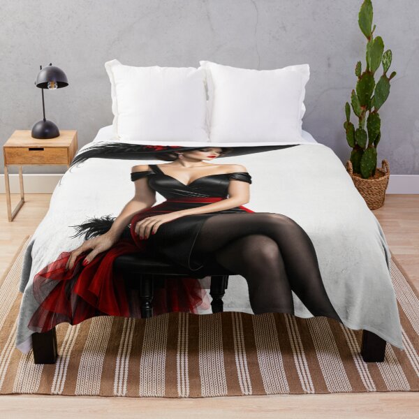 Item preview, Elegant Woman in Black and Red Hat – Vintage Glamour Fashion Art Print designed and sold by Kaleidoscope Print.