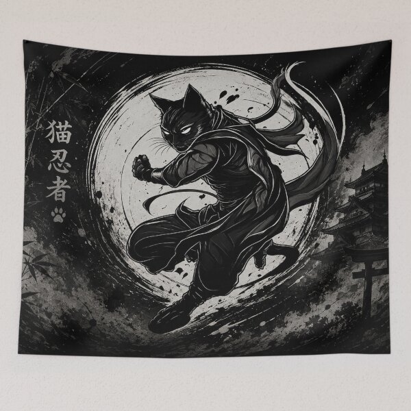 Item preview, Ninja Black Cat designed and sold by Fei Long Design Hub.
