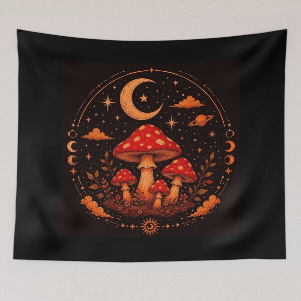 Item preview, Red and Black umbrella nushroom designed and sold by mblackmadys.