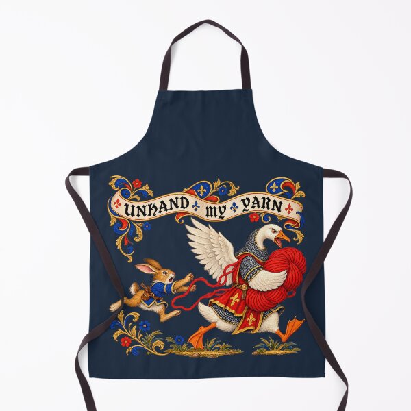 Item preview, Unhand My Yarn – Medieval Goose and Rabbit Knitting Humor designed and sold by TWPub.