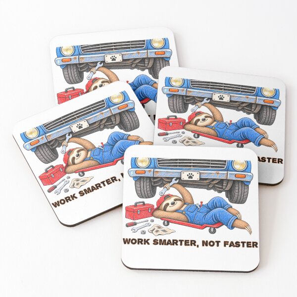 Item preview, Work Smarter Not Faster Sloth Mechanic – Funny Car Repair Design designed and sold by Buli89.
