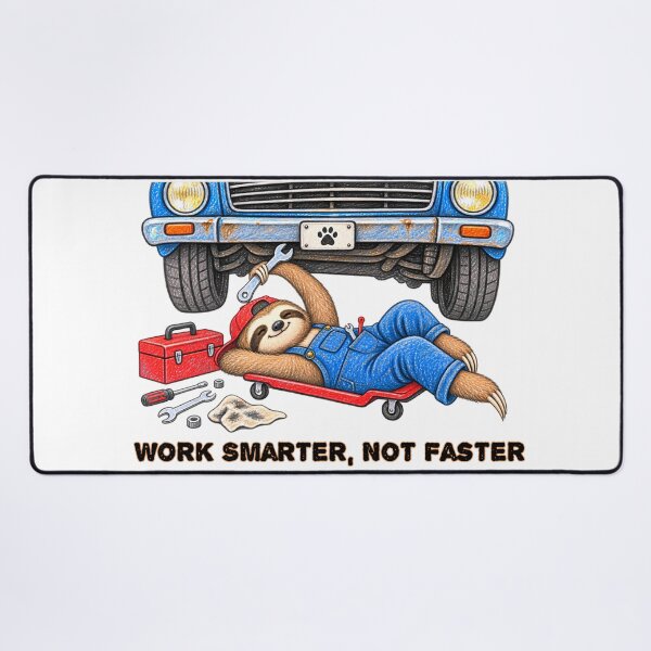 Item preview, Work Smarter Not Faster Sloth Mechanic – Funny Car Repair Design designed and sold by Buli89.
