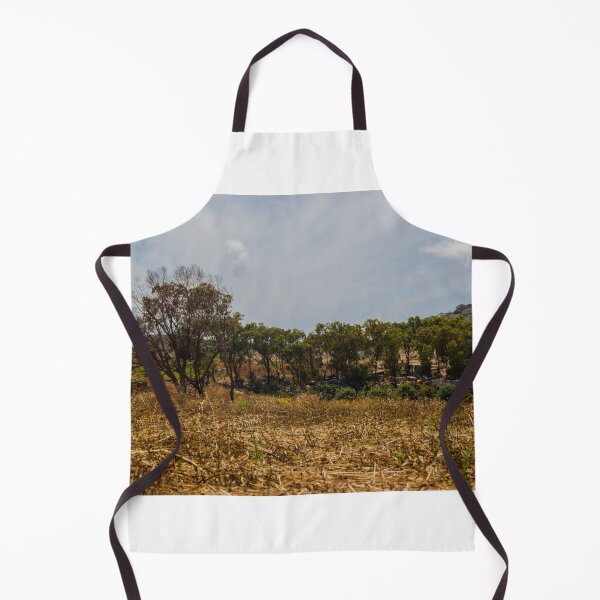 Item preview, Dry Harvest Field With Tree Line and Terraced Hillside Landscape Under Overcast Sky designed and sold by Nmallia.
