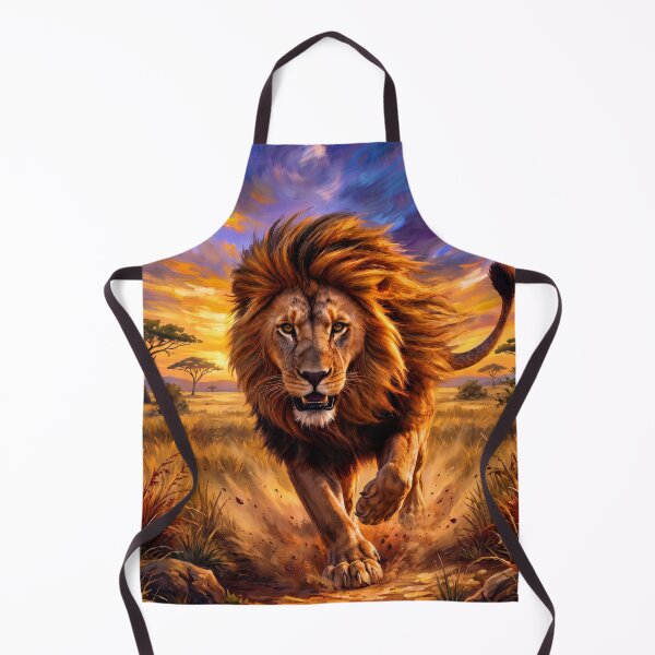 Item preview, Majestic Lion Running Through African Savannah | Wildlife Sunset Art | King of the Jungle Illustration designed and sold by GarnerSupplyCo.