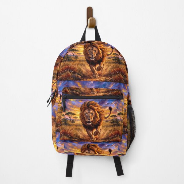 Item preview, Majestic Lion Running Through African Savannah | Wildlife Sunset Art | King of the Jungle Illustration designed and sold by GarnerSupplyCo.