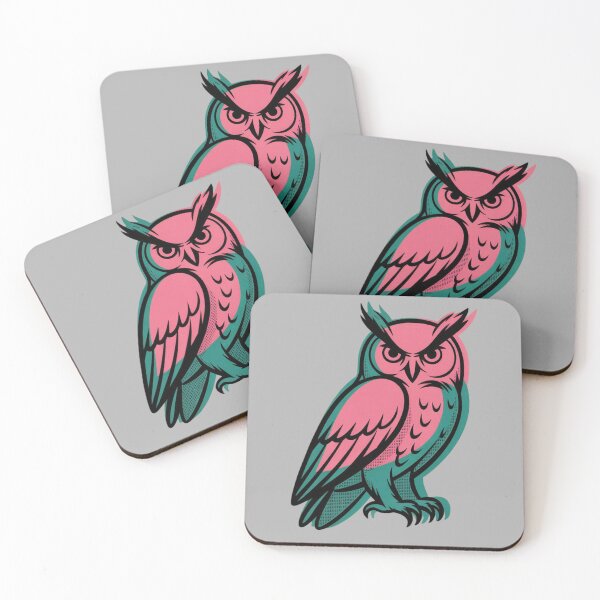 Item preview, A owl, risograph print style designed and sold by 123ks.