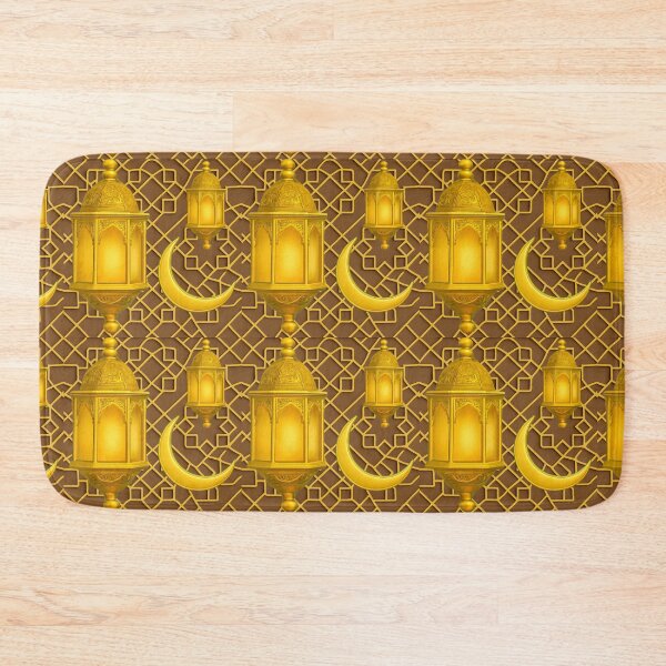 Item preview, "Ramadan Night" Golden Lanterns, Moon & Geometric Art (V.1) designed and sold by D-Islamic.
