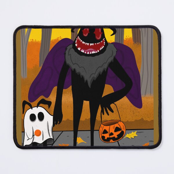 Item preview, MothDad & MothBoy Trick or Treating | Cute Mothman Halloween Family | Spooky Cryptid Fan Art designed and sold by Let There Be Art Studio.