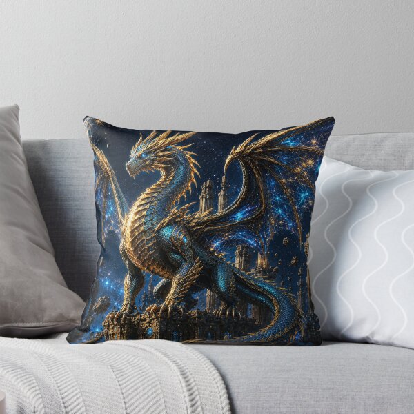 Item preview, Cosmic Dragon – Epic Golden & Blue Space Dragon designed and sold by ZYVARENNE.