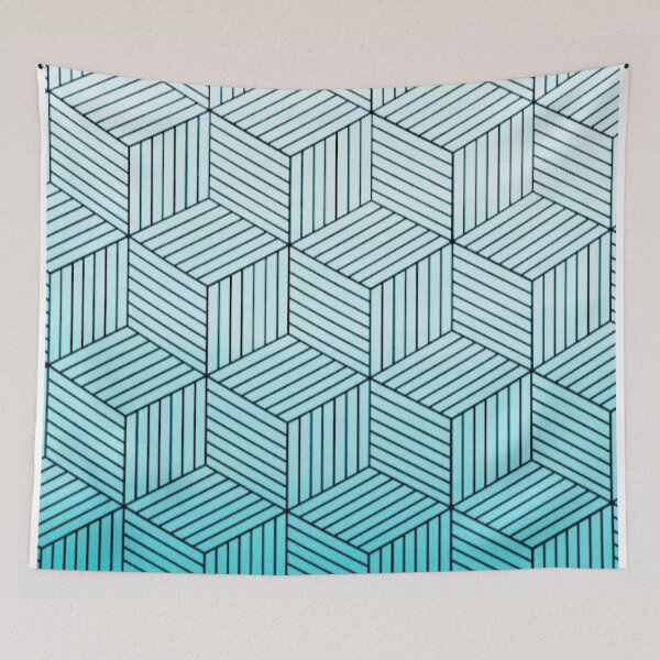 Item preview, Cubism Teal designed and sold by Ori Cordero . Xchange Art Studio.