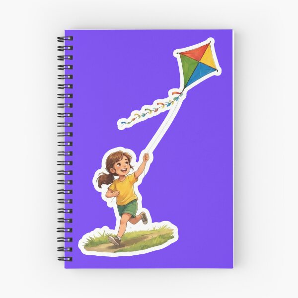 Item preview, Cheerful Girl Flying a Colorful Kite designed and sold by mimiartes.