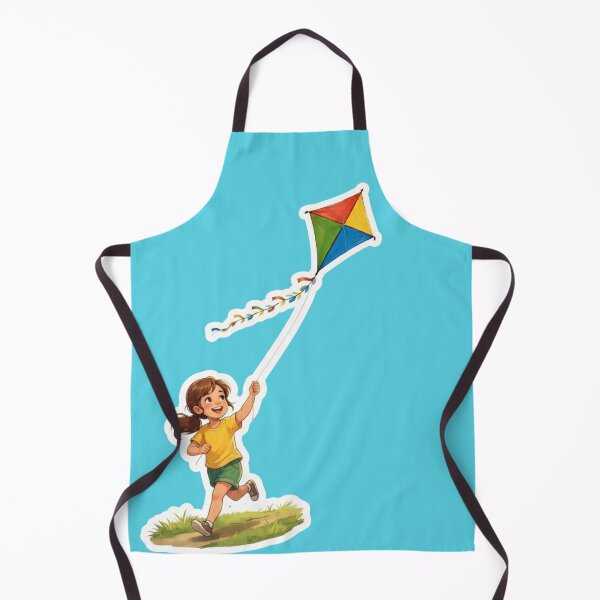 Item preview, Cheerful Girl Flying a Colorful Kite designed and sold by mimiartes.