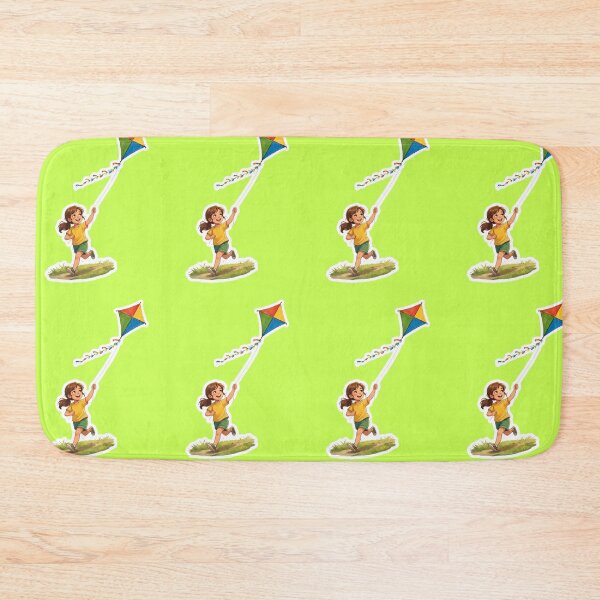 Item preview, Cheerful Girl Flying a Colorful Kite designed and sold by mimiartes.