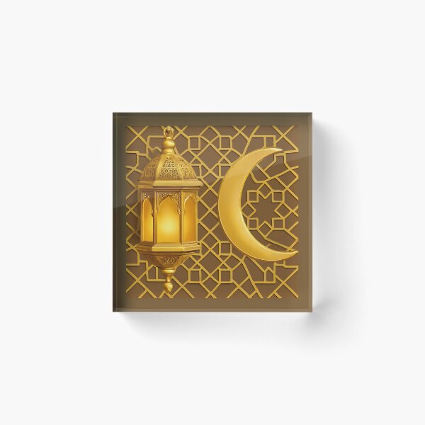 Item preview, "Ramadan Nights" Elegant Lantern, Moon & Geometric Art - (V.1) designed and sold by D-Islamic.