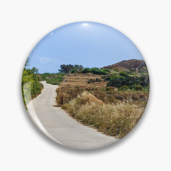 Item preview, Sunny Country Road Leading Up a Rural Hill Through Dry Grass and Stone Walls designed and sold by Nmallia.