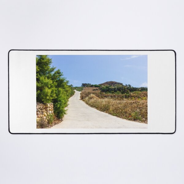 Item preview, Sunny Country Road Leading Up a Rural Hill Through Dry Grass and Stone Walls designed and sold by Nmallia.