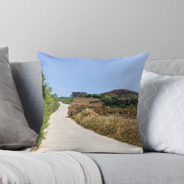 Item preview, Sunny Country Road Leading Up a Rural Hill Through Dry Grass and Stone Walls designed and sold by Nmallia.