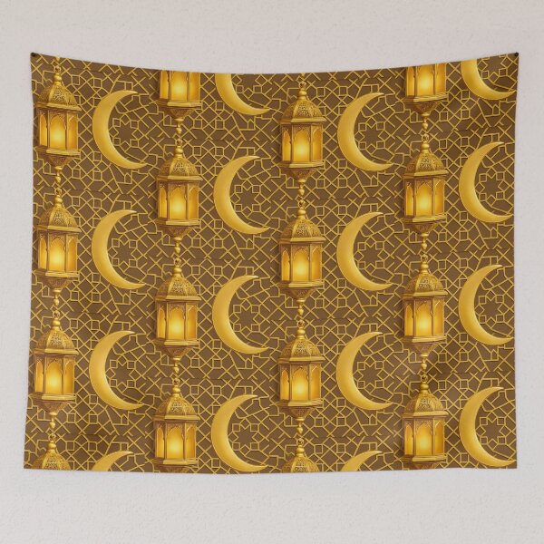 Item preview, "Ramadan Nights" Elegant Lantern, Moon & Geometric Art - (V.1) designed and sold by D-Islamic.