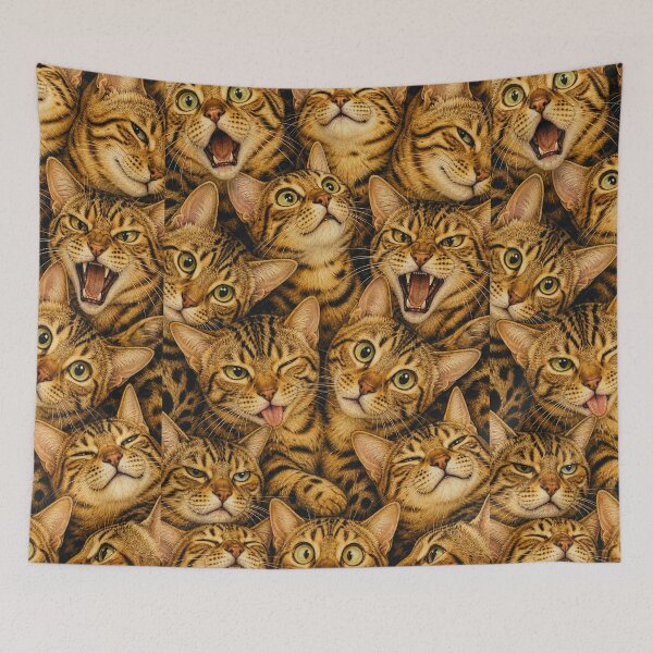 Item preview, Cute Bengal Cat Faces Portrait Collage designed and sold by merchxwear.